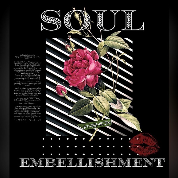 SOUL Embellishment’s Rose Graphic Designer Streetwear Fashion Iconic Sweatshirt - Picture 3 of 16